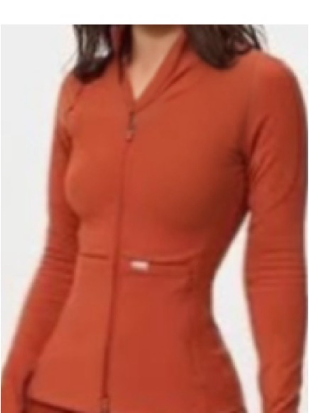 Rust Orange Slim Zip-Up Jacket